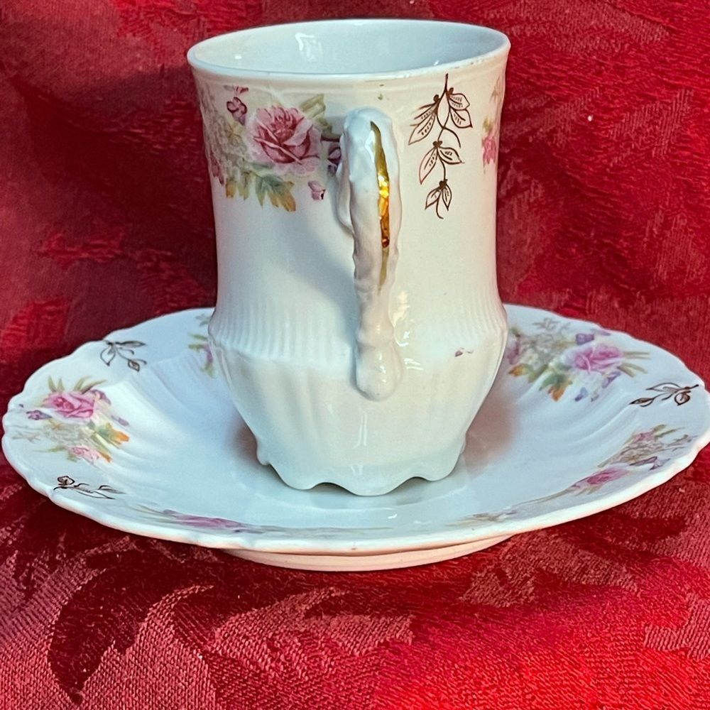 Antique Carl Tielsch Demitasse‎ Teacup and Saucer Set. Made in Germany - Picture 5 of 13